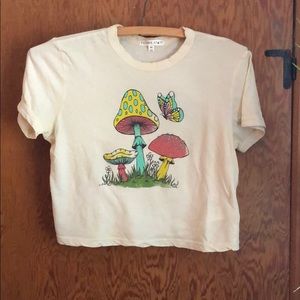 Mushroom butterfly graphic tee